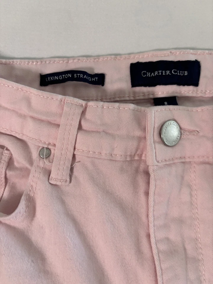 Pantalones de mezclilla Charter Club para mujer Lexington control de barriga pierna recta Foto 2 de 4