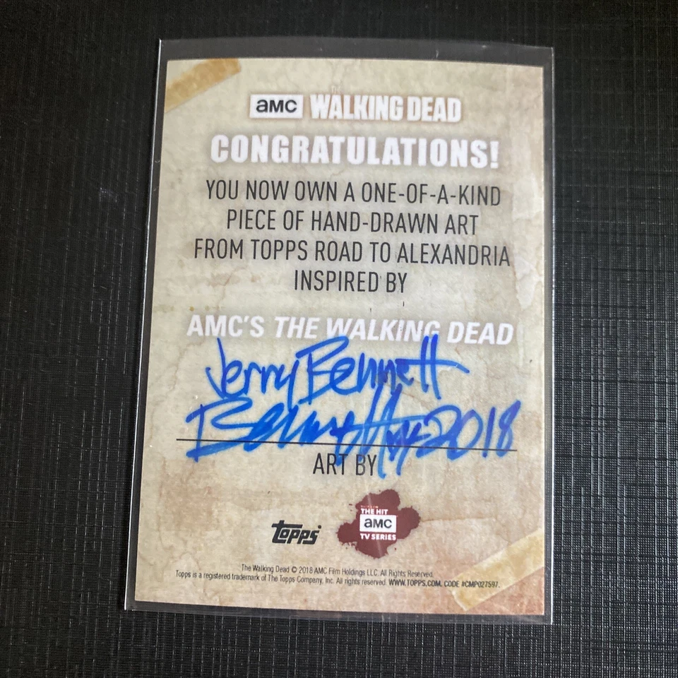 2018 The Walking Dead RTA Sketch Of Carl By Artist Jerry Bennett  1/1 - Image 2 of 2