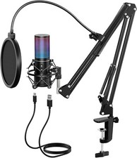 TONOR Q9S RGB USB Mikrofon Gaming Streaming Podcast PC PS5 Kondensator Mute