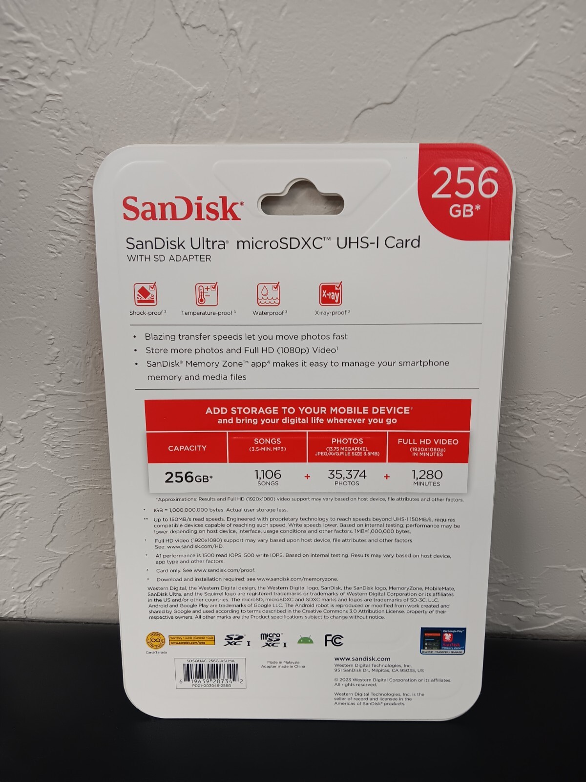 Sandisk Ultra Micro SDXC SD Memory Card 256GB UHS Card With Adapter NEW