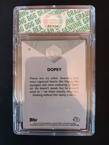 2023 Topps Chrome Disney 100 Dopey # 039 DGG Graded 9 - Picture 2 of 2