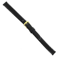 11mm Speidel Genuine Lizard Black Unstitched Flat Ladies Watch Band Regular