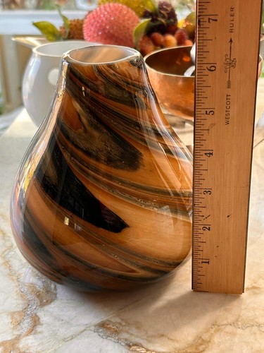 Danish BoConcepts Blown Glass Earthtone Vase: FABULOUS!!! - Picture 5 of 10