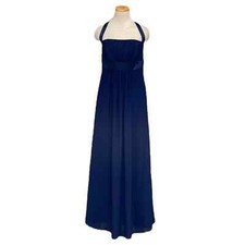 Alfred Angelo Prom Dress Women's S Small Blue Gown Long Floor Length Halter