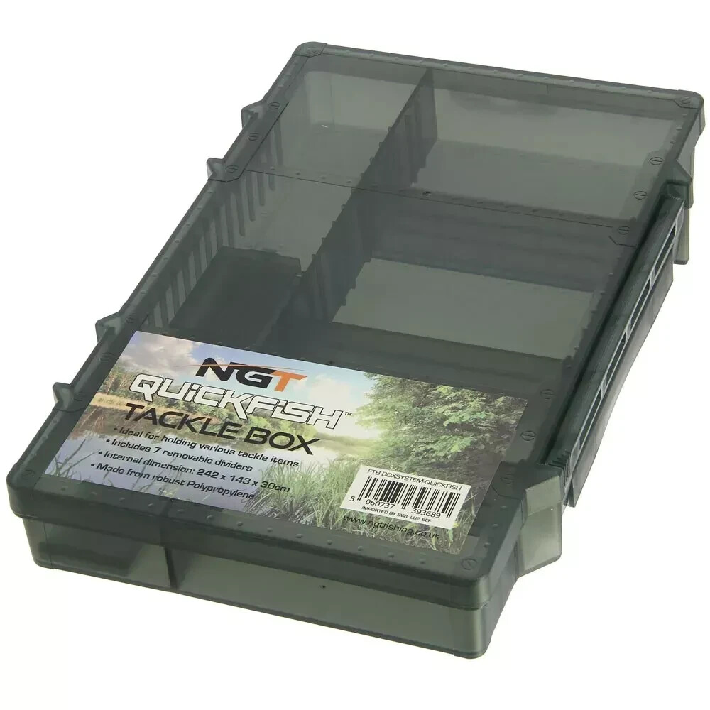 NGT Quick-Fish Tackle Box with Movable Dividers Carp Fishing Tacklebox