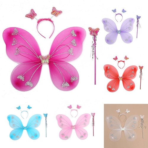 Party Props Princess Costume Sets Dressing Up Glitter Butterfly Girls - Picture 4 of 10
