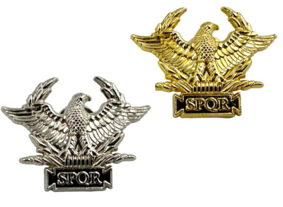 SPQR Senatus Populusque Romanus antike römische Republik Metallnadel Abzeichen Brosche