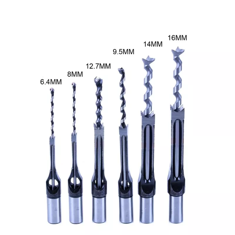 Essential Woodworking Square Hole Drill Bit Set 6pcs Chisel Tools