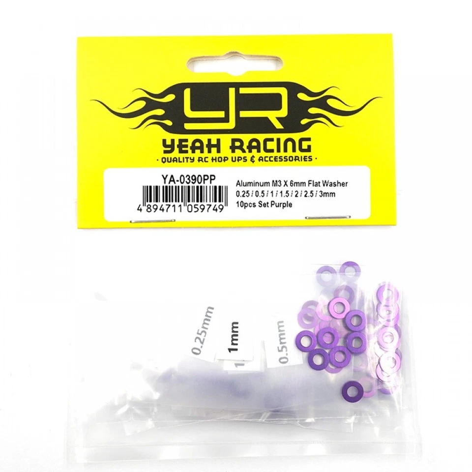 NEW Yeah Racing Alum M3 X 6mm Flat Washer 0.25/0.5/1/1.5/2/2.5/3mm FREE US SHIP - Image 2 of 2