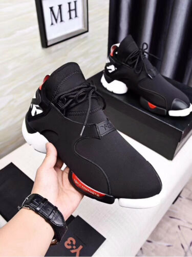 NEW Y3 Yohji Yamamoto Qasa High Leather Sneakers Men's Classic Black Trainers - Picture 1 of 12