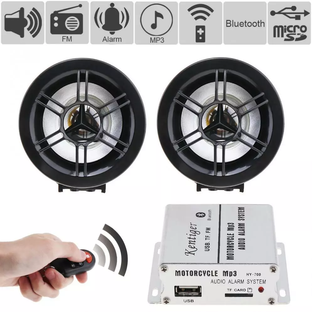 HIFI Bluetooth Waterproof Anti theft Motorcycle Audio Alarm Sound