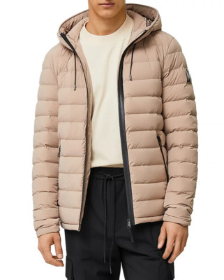 Mackage X3812 Mens Sand Channel-Quilted Hooded Jacket Size 42