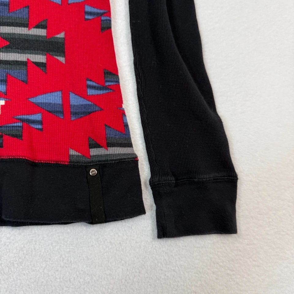 LRL Ralph Lauren Sudadera con Capucha Mujer M Azteca Navajo Activo Top Térmico Tejido Waffle Foto 2 de 4