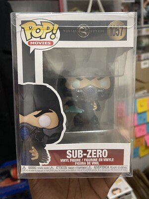 MINT Mortal Kombat Sub-Zero Funko Pop Vinyl Figure #1057 & Acid Free Protector