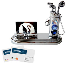 Crystocraft Golf Bag Caddy Business Card Holder Crystal Swarovski Elements 