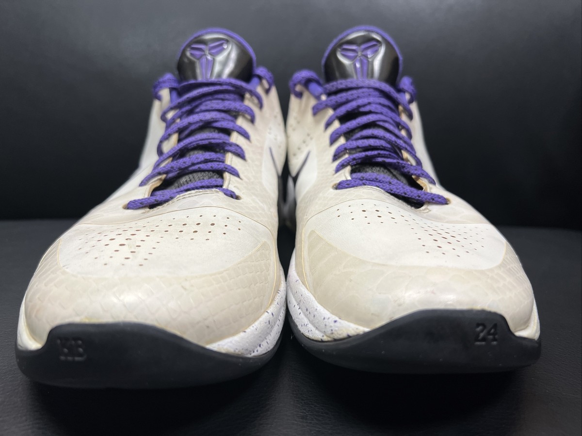 Nike Zoom Kobe 5 V OG Inline White Black Purple 386429-101 Men's