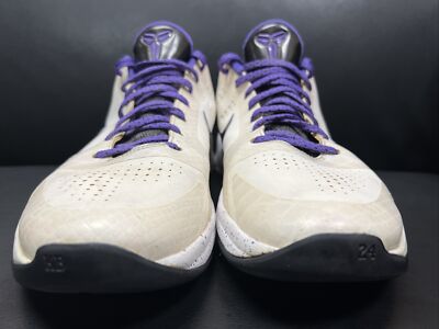 Nike Zoom Kobe 5 V OG Inline White Black Purple 386429-101 Men's