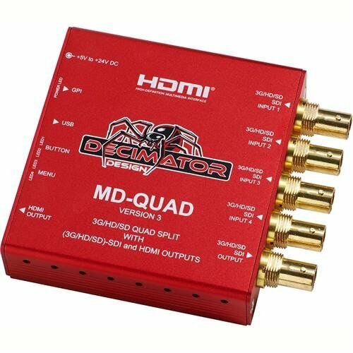 Decimator MD-QUAD (3G/HD/SD) SDI Quad Split avec sorties (3G/HD/SD)-SDI et HDMI - Photo 1/1