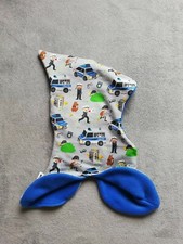 Schlupfmütze Schalmütze Handmade Gefüttert Warm Winter Ku 46-50cm Polizei neu 