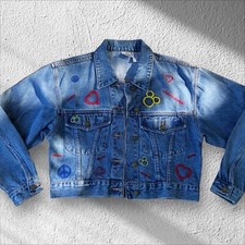 Vintage 90s Mickey Mouse Jean Jacket Disney High Cut