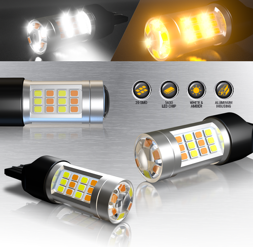 2x Switchback LED Turn Signal Lights Bulbs for Scion FR-S 2013-2016 Amber White - Foto 10 di 19