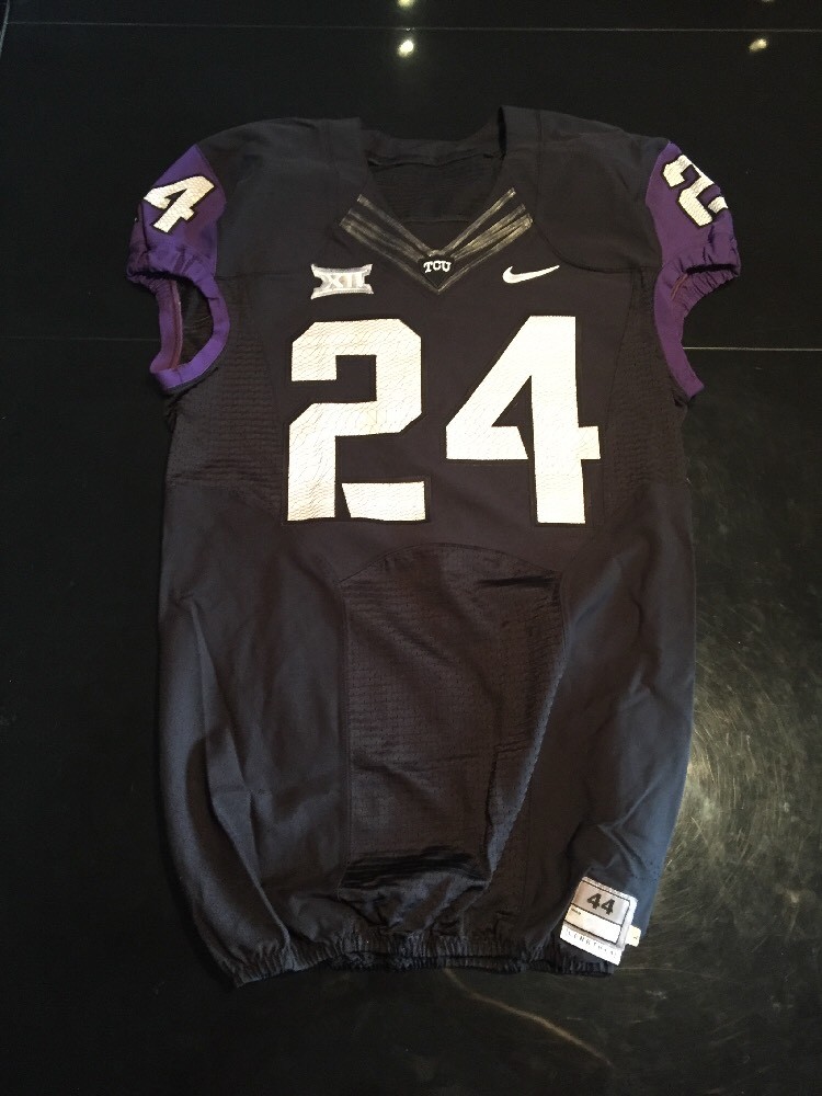 Game Worn Used Nike TCU Horned Frogs Football Jersey #24