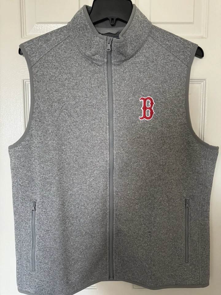 Vineyard Vines Men’s Large Boston Red Sox Grey Mountain Sweater Fleece Vest NEW - Image 3 of 4