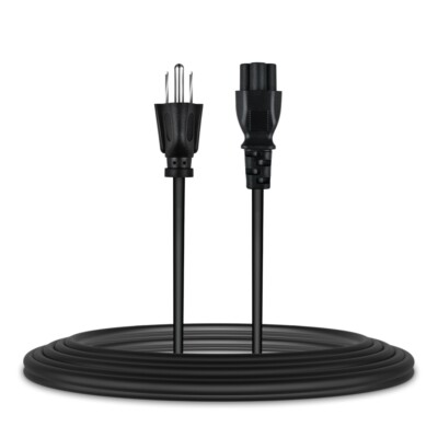 6ft UL Listed Long Cable 3 Prong AC Power Cord IEC-60320 IEC320 C5 to NEMA 5-15P