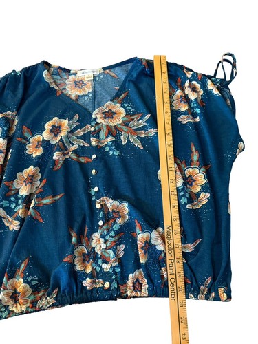 Camicetta donna John Paul Richard taglia L nera multicolore floreale manica a campana boho - Foto 4 di 9