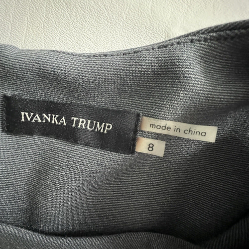 Ivanka Trump Dress Womens 8 Gray Mini Boatneck Ruched Sunburst Career Office Hot - Picture 5 of 9