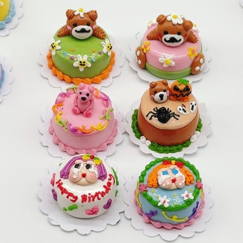 6 pieces Miniature Cake, Miniatures Sweet Cake, Miniature clay work 1:12 Scale - Picture 4 of 7