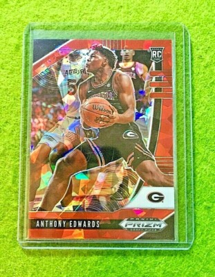 ANTHONY EDWARDS RED ICE PRIZM ROOKIE CARD CRACKED ICE GEORGIA 2020 Prizm DP
