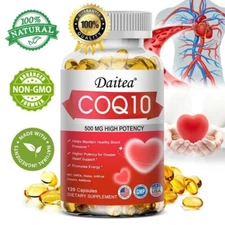 Co Enzyme Q10 - 500mg -120 Capsules- Helps Maintain Healthy Blood Pressure，Heart