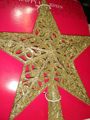 Gold Glitter Plastic Star 8" christmas Tree Topper New - Picture 2 of 5