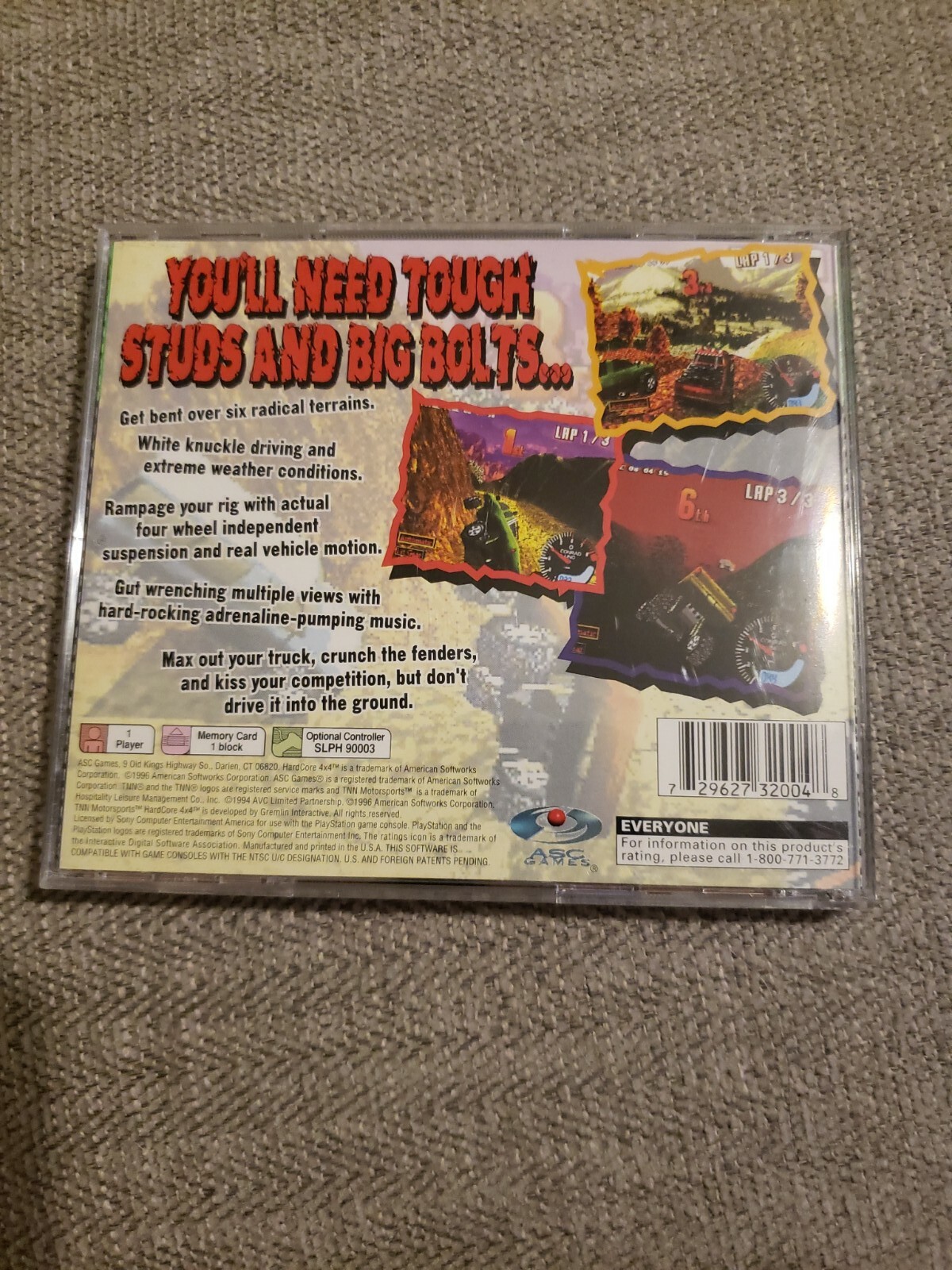 TNN Motorsports Hardcore 4X4 (PlayStation 1, 1996) PS1 CIB Tested Greatest Hits