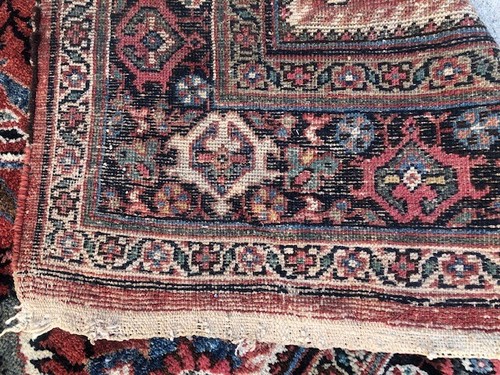 ALFOMBRA MAHAL ORIENTAL ANTIGUA ANUDADA A MANO ALREDEDOR DE 1930 - Imagen 10 de 11