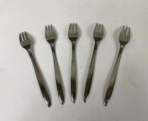 VTG Wellingware Stainless Japan Lot 5 Cocktail Seafood Forks Silverware Flatware - Picture 3 of 10