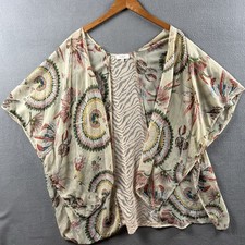 Umgee Kimono Womens Medium Large Sheer Cardigan Wrap Floral Lace Bohemian Gypsy