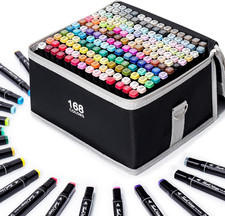 168 Colors Alcohol Markers - Dual Tip Permanent Art Markers Set for Coloring