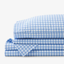 The Company Store Gingham Classic Cool Organic Cotton Percale Bed Sheet Set