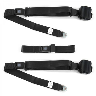 Ford Bronco 1980 - 1996 Standard 3pt BK Retractable Bench Seat Belt Kit - 3 Belt