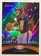 CJ STROUD 2023 CERTIFIED STARS RC ROOKIE 115/149 ORANGE MIRROR HOLO🌈 TEXANS