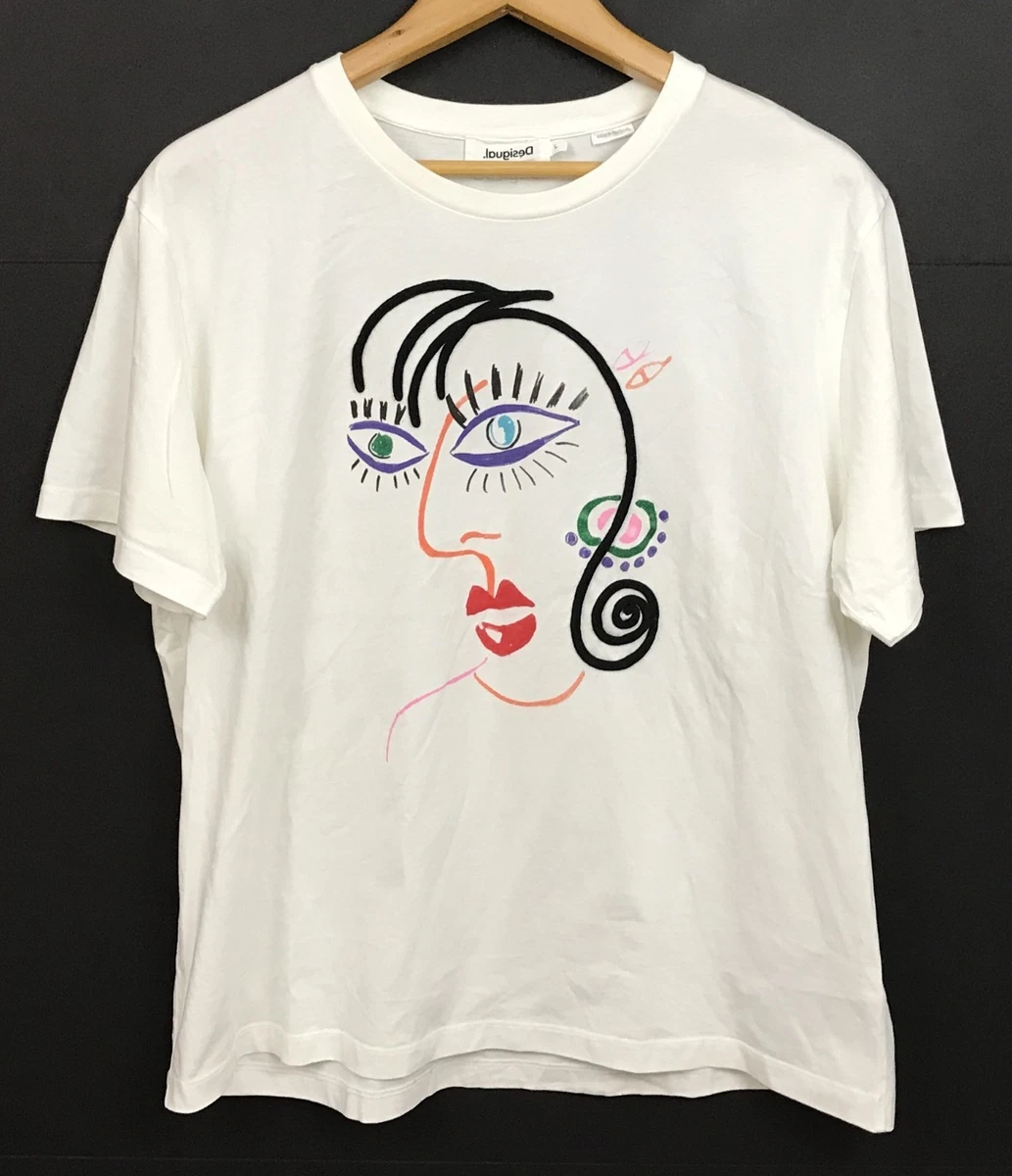 Desigual TS_Elizabeth Fry T-Shirt, Bianco, L Donna