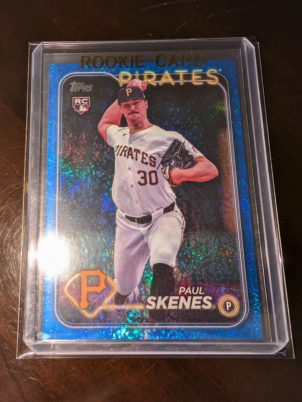 2024 TOPPS UPDATE PAUL SKENES BLUE HOLO FOIL ROOKIE CARD #US100 #'D 338/999 NM