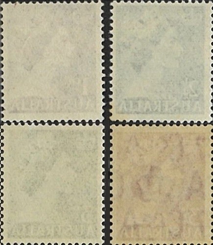 1953-56 Australia 1st QE2 Series Denominations Set 1d-21/d-3d-31/2d-61/2d Stamps - Picture 2 of 2