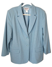 Vintage Pendleton 100 Virgin Wool Blazer Women's 12 Lt Blue Made in USA Lined