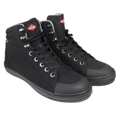 Lee Cooper Sicherheitsschuhe Retro Trainer SB SRA Stahlkappe Schwarz 38