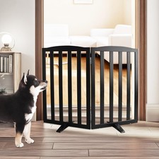 Freestanding Dog Gate Indoor,Doggie Gate Foldable Pet Gates for Doorways,Stai...