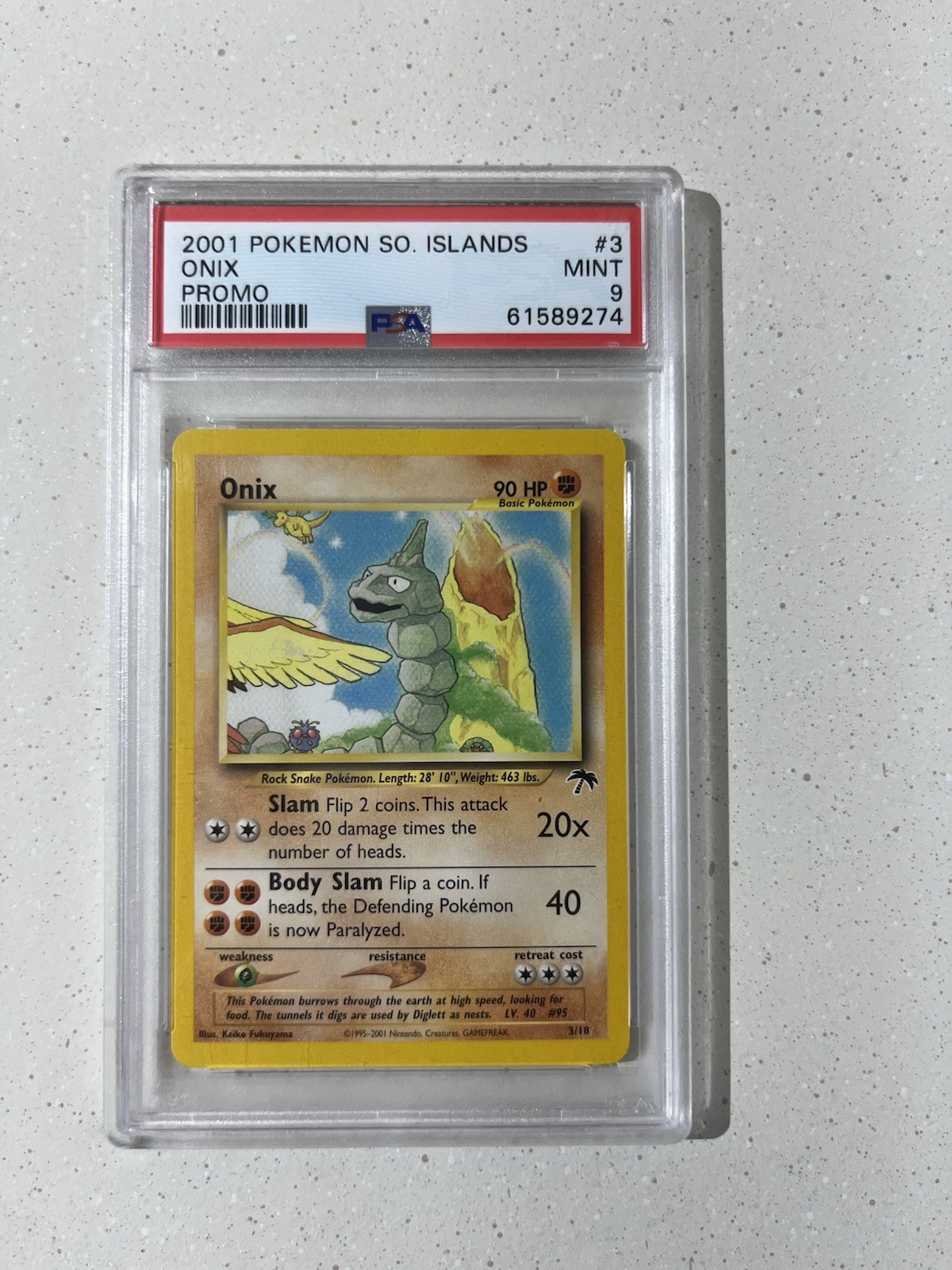 2001 POKEMON SOUTHERN ISLANDS PROMO #3 ONIX PSA 9