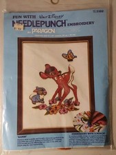 Bambi Paragon Needlepunch Embroidery Kit Walt Disney #5102 vintage New Thumper